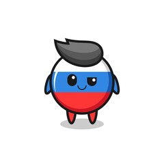 Obraz premium russia flag badge cartoon with an arrogant expression