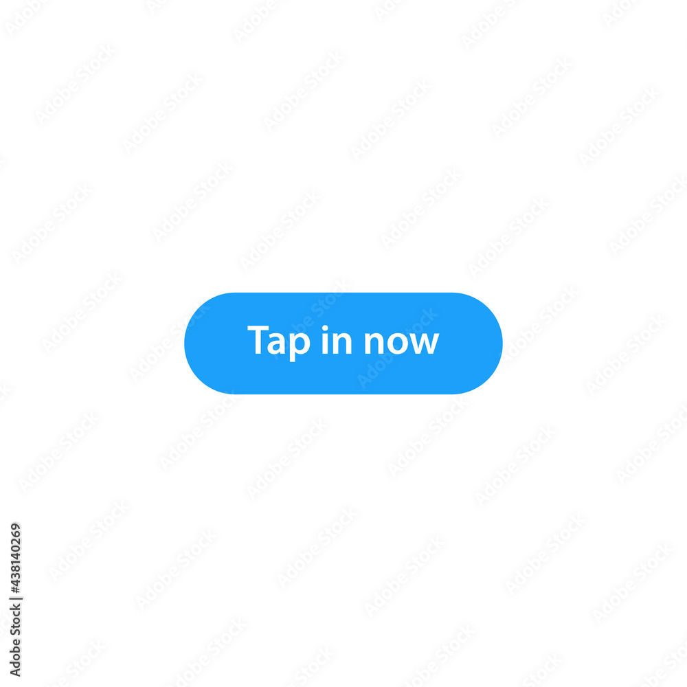 Poster tap in now button icon vector in flat style