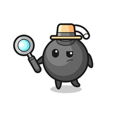 bomb detective character is analyzing a case