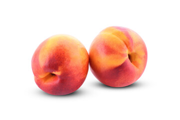 Fototapeta na wymiar Ripe peach fruit isolated on white background cutout