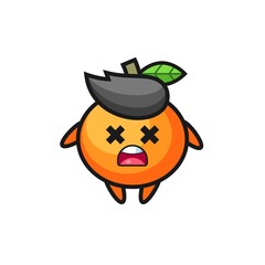 the dead mandarin orange mascot character