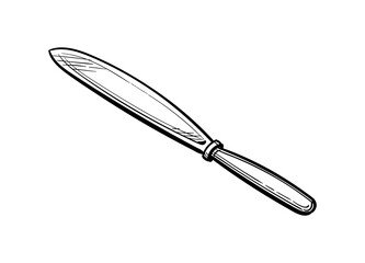 Ink sketch of table knife.