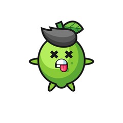 character of the cute lime with dead pose