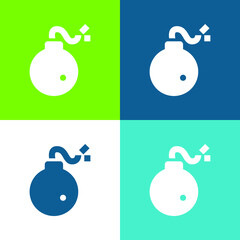 Bomb Flat four color minimal icon set