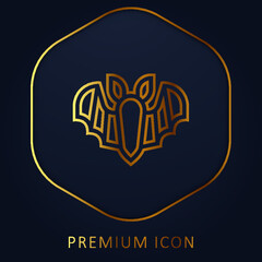 Bat golden line premium logo or icon