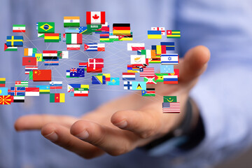 National flags of the countries 3d