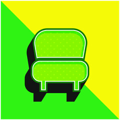 Armchair Green and yellow modern 3d vector icon logo