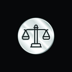 Balance silver plated metallic icon