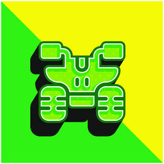 Atv Green and yellow modern 3d vector icon logo