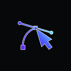 Arrow Pointing At Connector Lines blue gradient vector icon