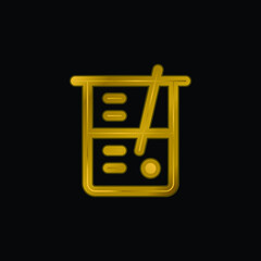 Beaker gold plated metalic icon or logo vector
