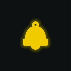 Alarm Bell yellow glowing neon icon