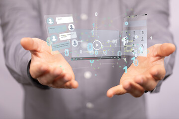 Interface web application in hand