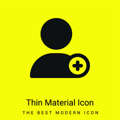 Add User minimal bright yellow material icon