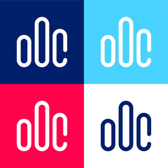 Bar Chart blue and red four color minimal icon set