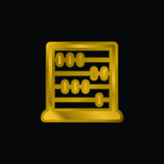 Abacus gold plated metalic icon or logo vector
