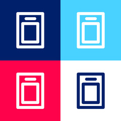 Board blue and red four color minimal icon set