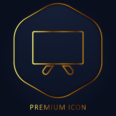 Blank Blackboard golden line premium logo or icon