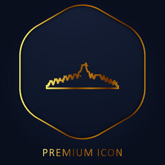 Borobudur golden line premium logo or icon - obrazy, fototapety, plakaty