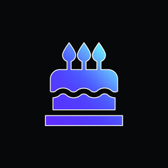 Birthday Cake blue gradient vector icon