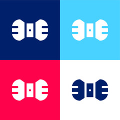 Bow Tie blue and red four color minimal icon set