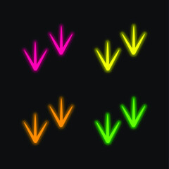 Bird four color glowing neon vector icon