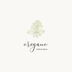 Botanical hand drawn line art cosmetics vector logo design template. Illustration of elegant signs and badges for beauty, natural and organic products, cosmetics, spa and wellness.