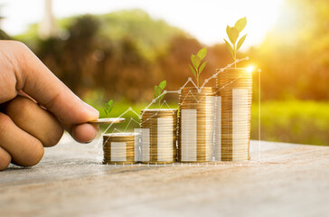 money coin for growing your business Stock chart banking.