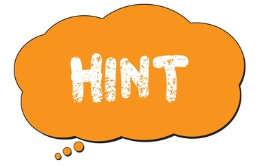 HINT text written on an orange thought bubble.