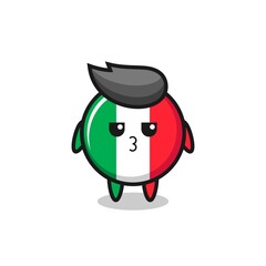 the bored expression of cute italy flag characters