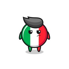 cute italy flag character with suspicious expression