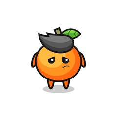 the lazy gesture of mandarin orange cartoon character