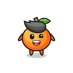 Obraz premium illustration of an mandarin orange character with awkward poses