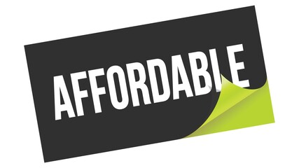 AFFORDABLE text on black green sticker stamp.