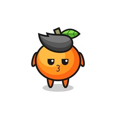 the bored expression of cute mandarin orange characters