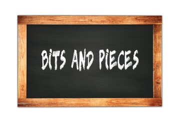 Obraz premium BITS AND PIECES text written on wooden frame school blackboard.