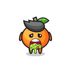 the cute mandarin orange character with puke