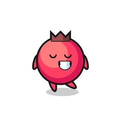 cranberry cartoon illustration with a shy expression