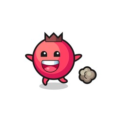 the happy cranberry cartoon with running pose