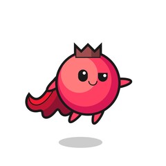 cute cranberry superhero character is flying