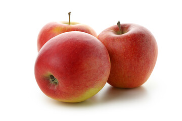 Ripe red apples isolated on white background