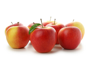 Ripe red apples isolated on white background