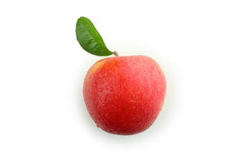 Ripe red apple isolated on white background