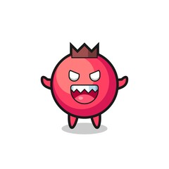 illustration of evil cranberry mascot character