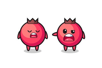 illustration of the argue between two cute cranberry characters