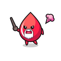 cute blood drop grandpa is getting angry