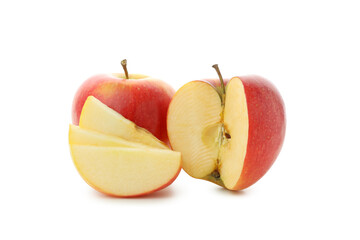 Ripe red apples isolated on white background