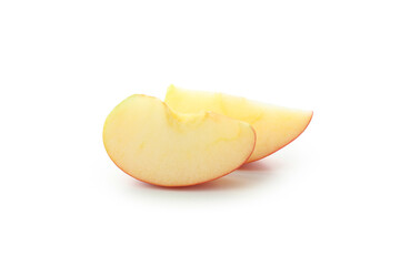 Slices of apple isolated on white background