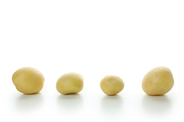 Tasty young potato isolated on white background