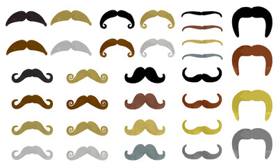 Father's day beard illustration set